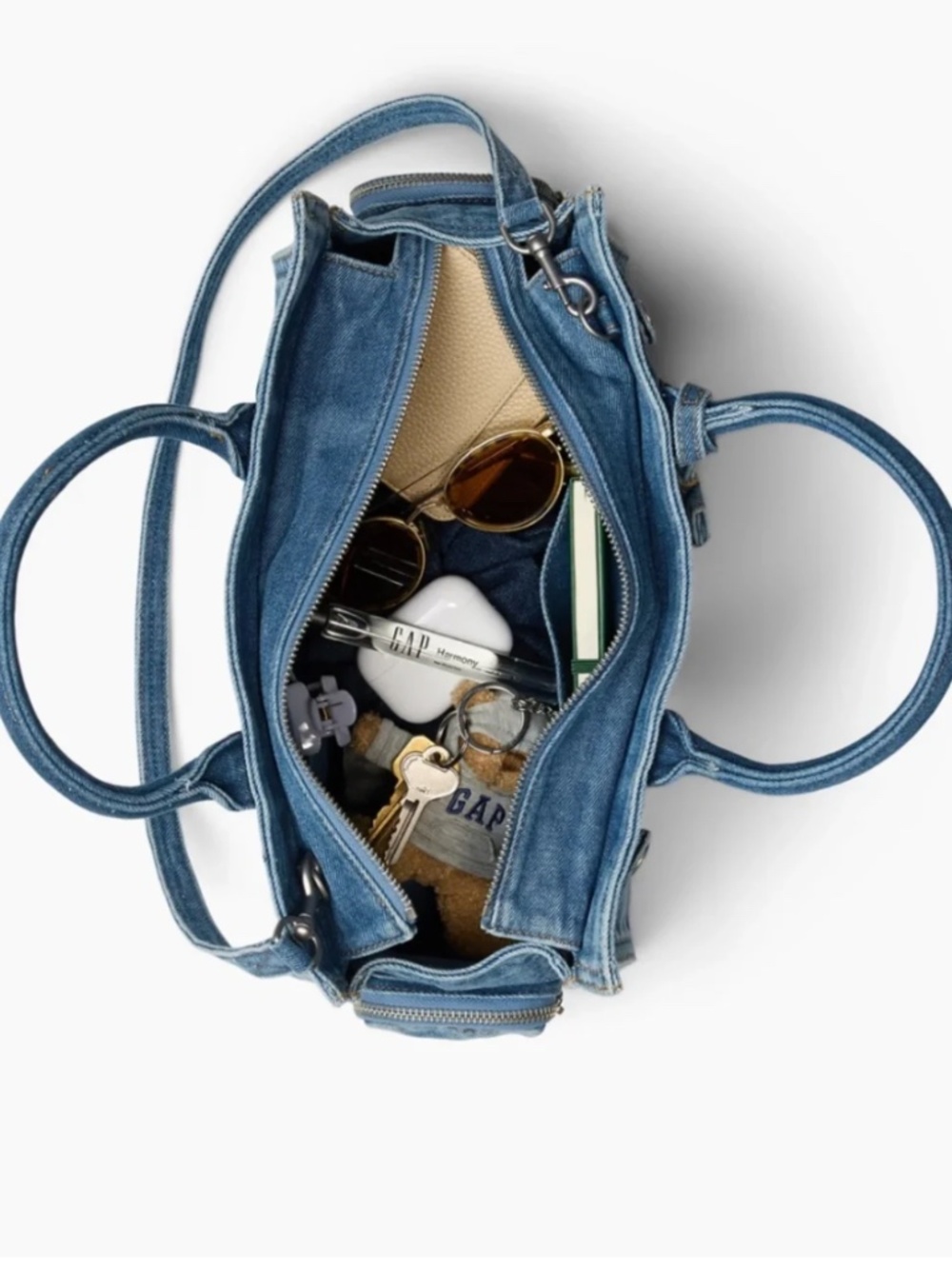 GAP Five Pocket Medium Size Denim Satchel Bag-NWT-Medium Wash - Picture 10 of 11